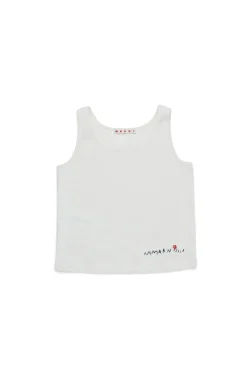 MARNI T-shirt smanicata con logo Flower | T-Shirts