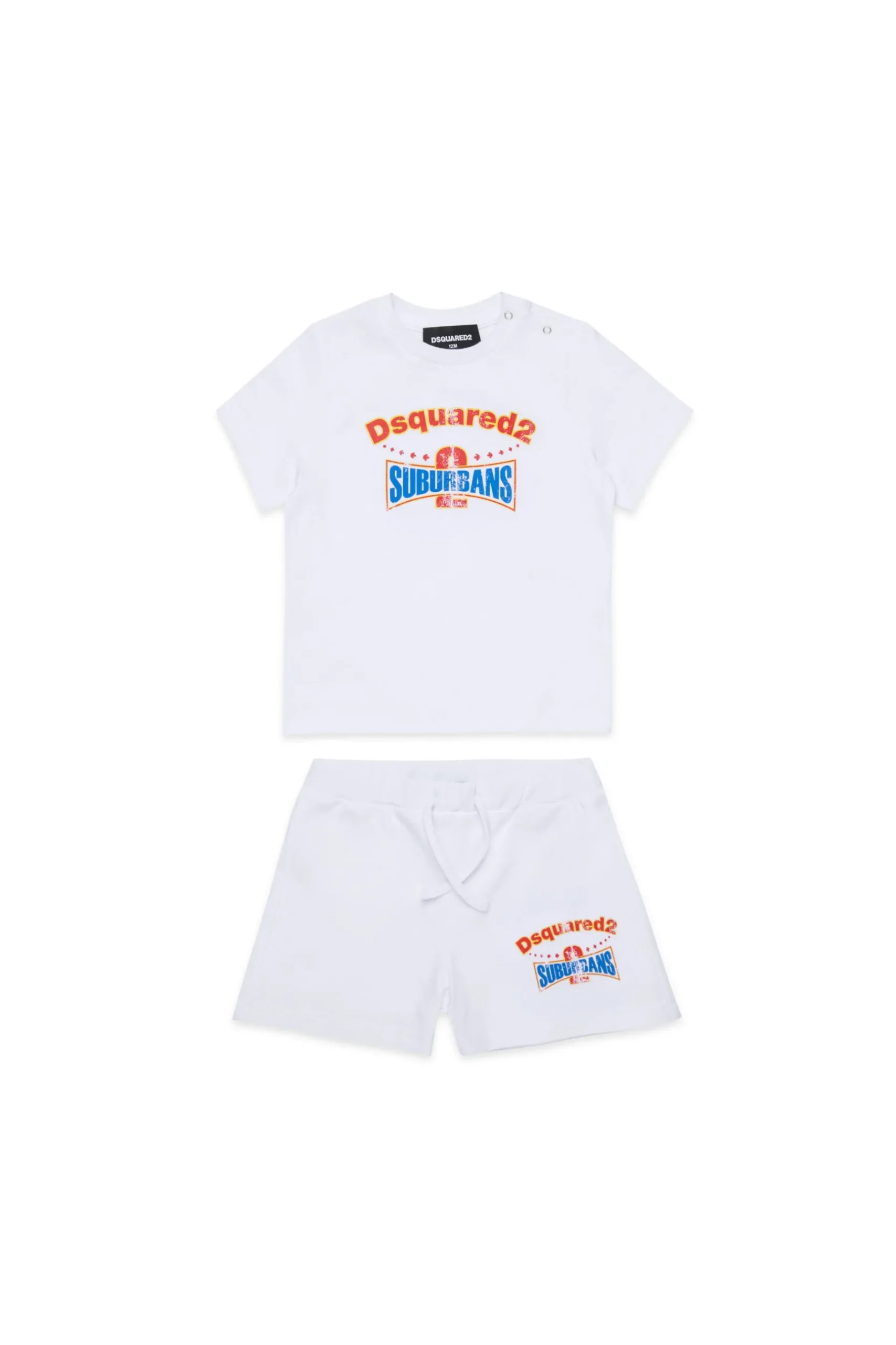 DSQUARED2 Tuta corta con grafica D2 Suburbans | Bambino Tute E Baby Set | Activewear