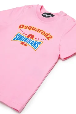 DSQUARED2 Tuta corta con grafica D2 Suburbans | Bambino Tute E Baby Set | Activewear