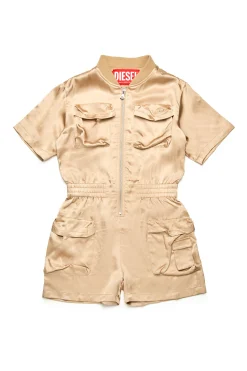 DIESEL Tuta corta in satin stile utility | Tute
