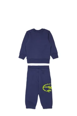 DIESEL Tuta in felpa con logo Oval D effetto used | Bambino Tute E Baby Set | Oval D By Diesel