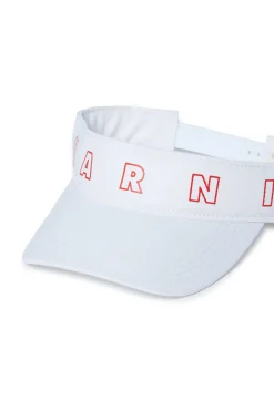 MARNI Visiera in gabardina con logo Outline | Bambino Berretti E Cappelli | Logomania