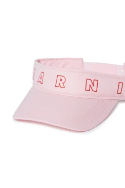 MARNI Visiera in gabardina con logo Outline | Bambino Berretti E Cappelli | Logomania