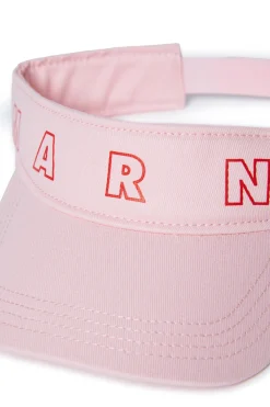 MARNI Visiera in gabardina con logo Outline | Bambino Berretti E Cappelli | Logomania